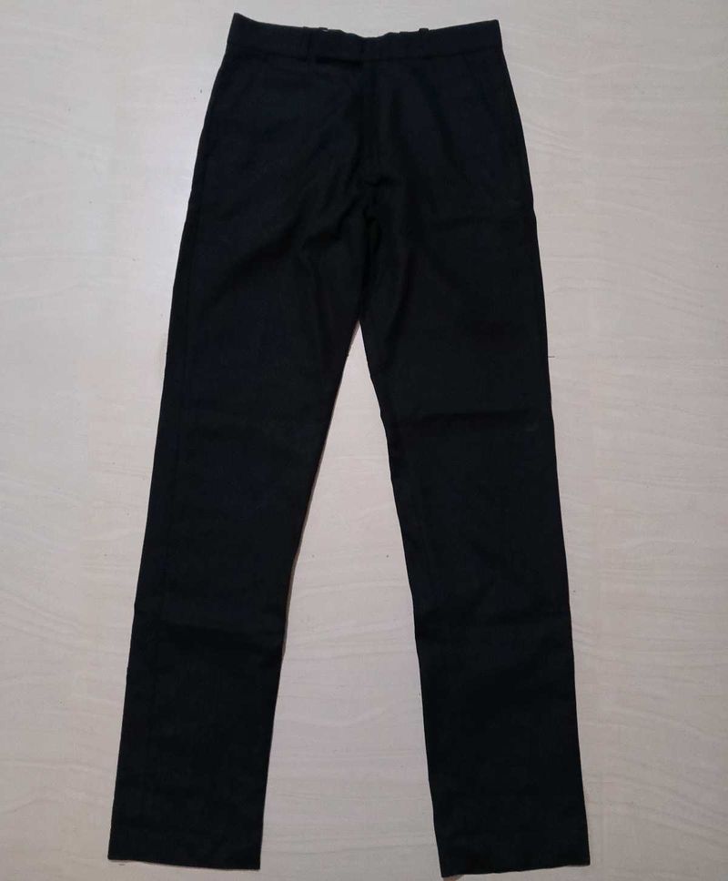 Men Regular Fit Cotton Blend Pant (Black, 30)