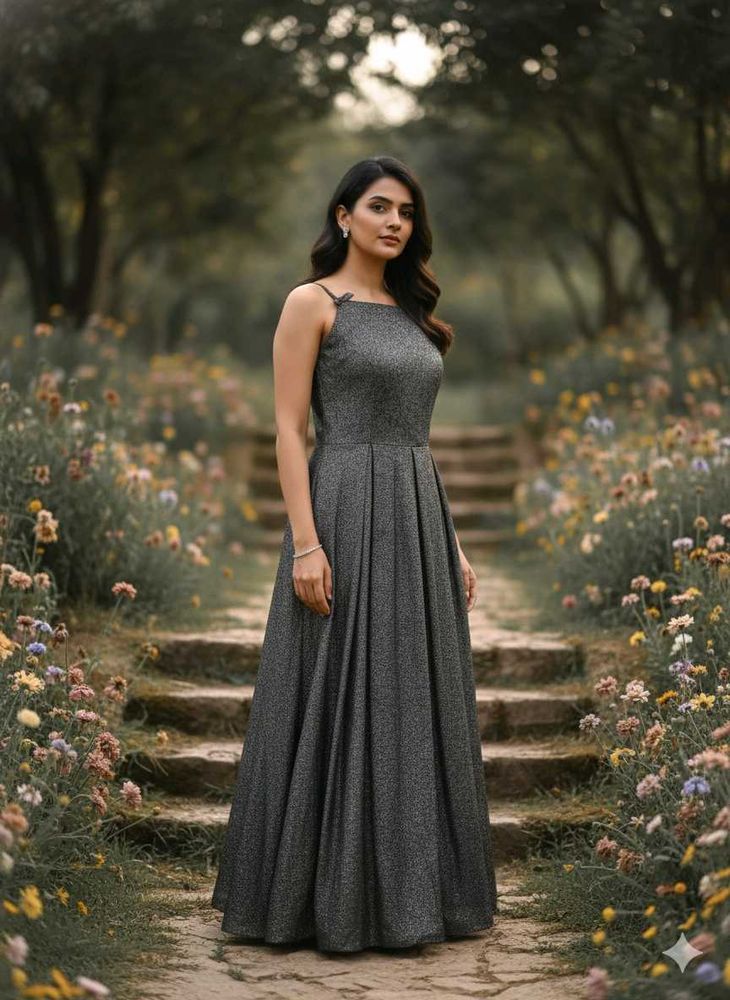 Elegant Gray Maxi Dress