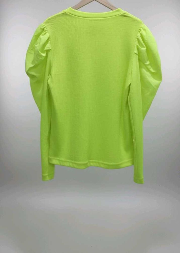 Neon Green Puff Sleeve Top