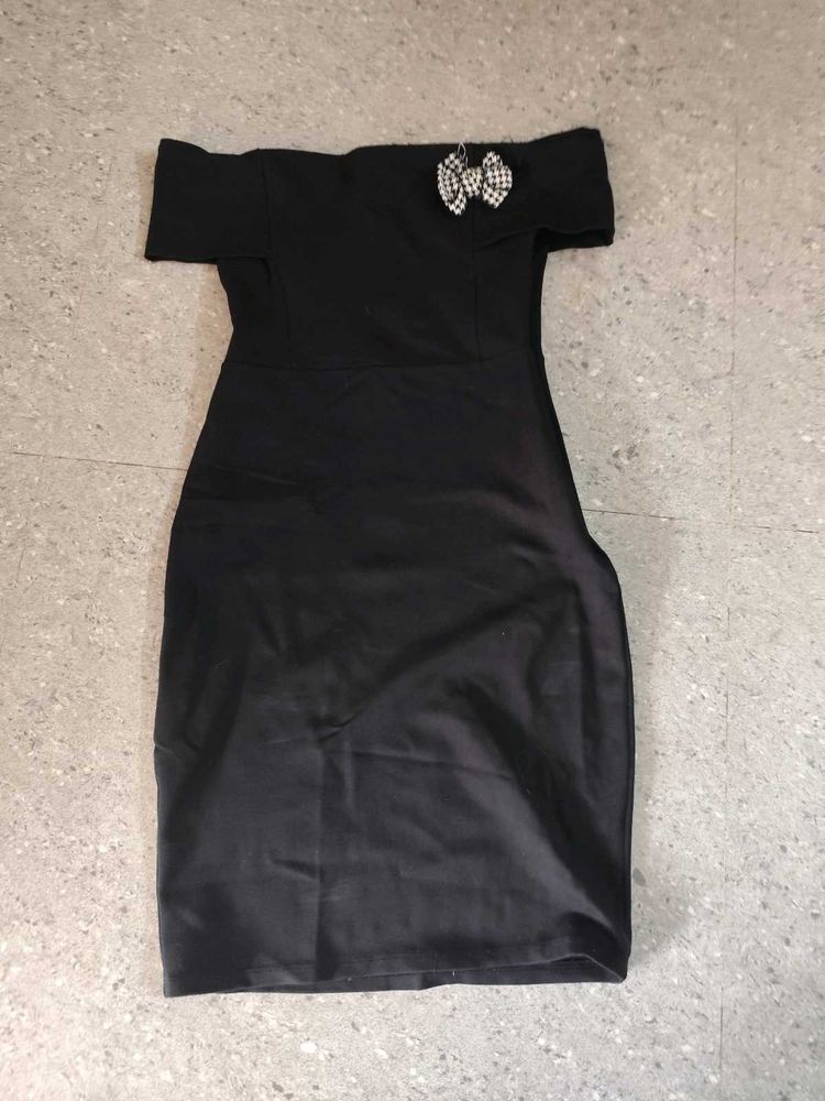 Black Bow detail Bodycon Dress