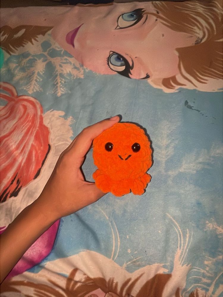 Cute Orange Crochet Octopus