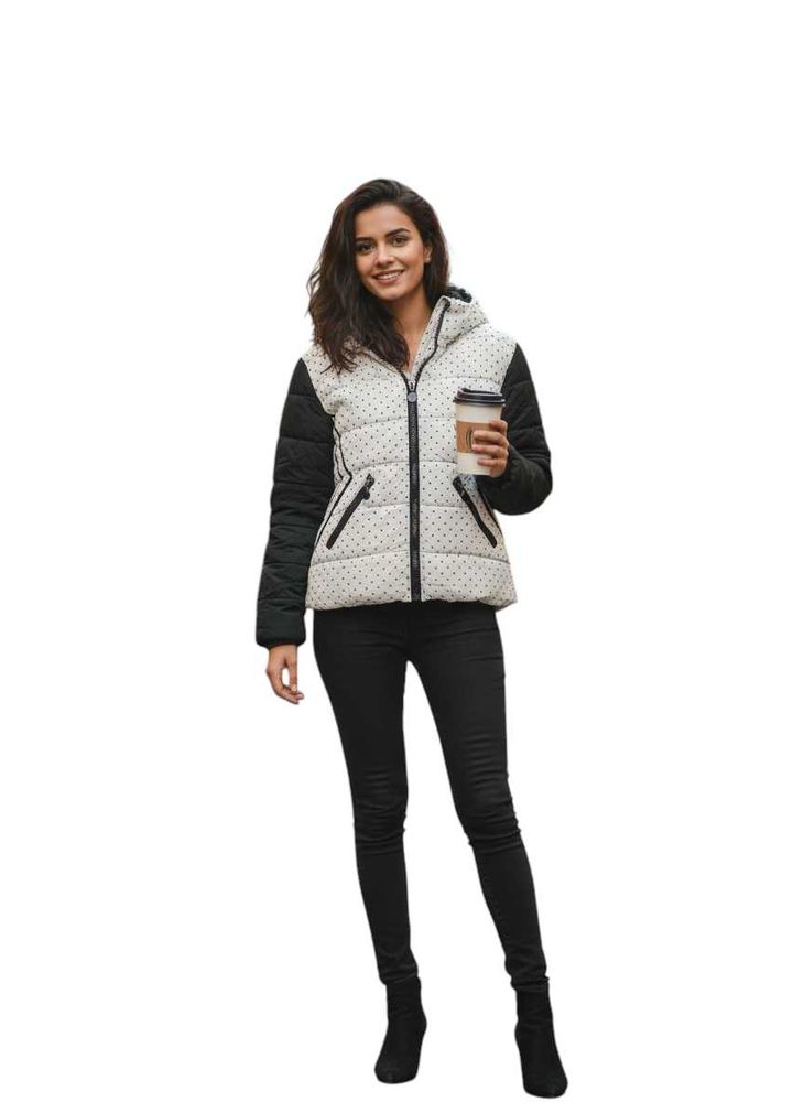 Stylish Polka Dot Puffer Jacket
