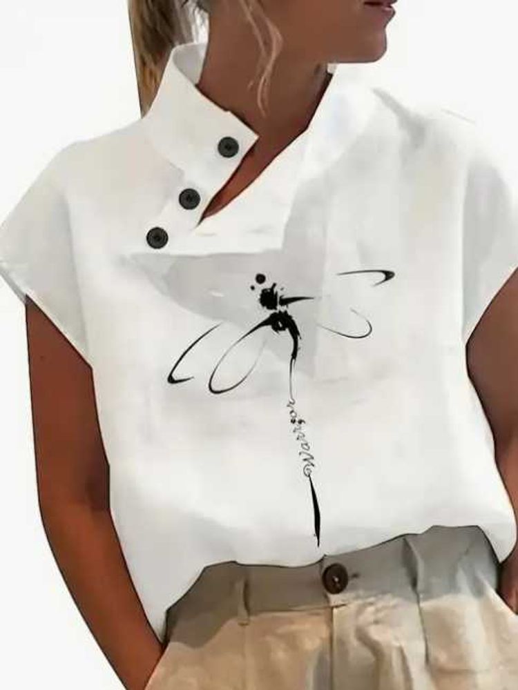 Dragonfly Button Blouse