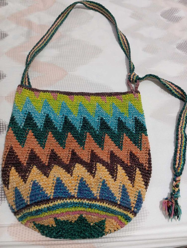 Colorful Crochet Sling Bag