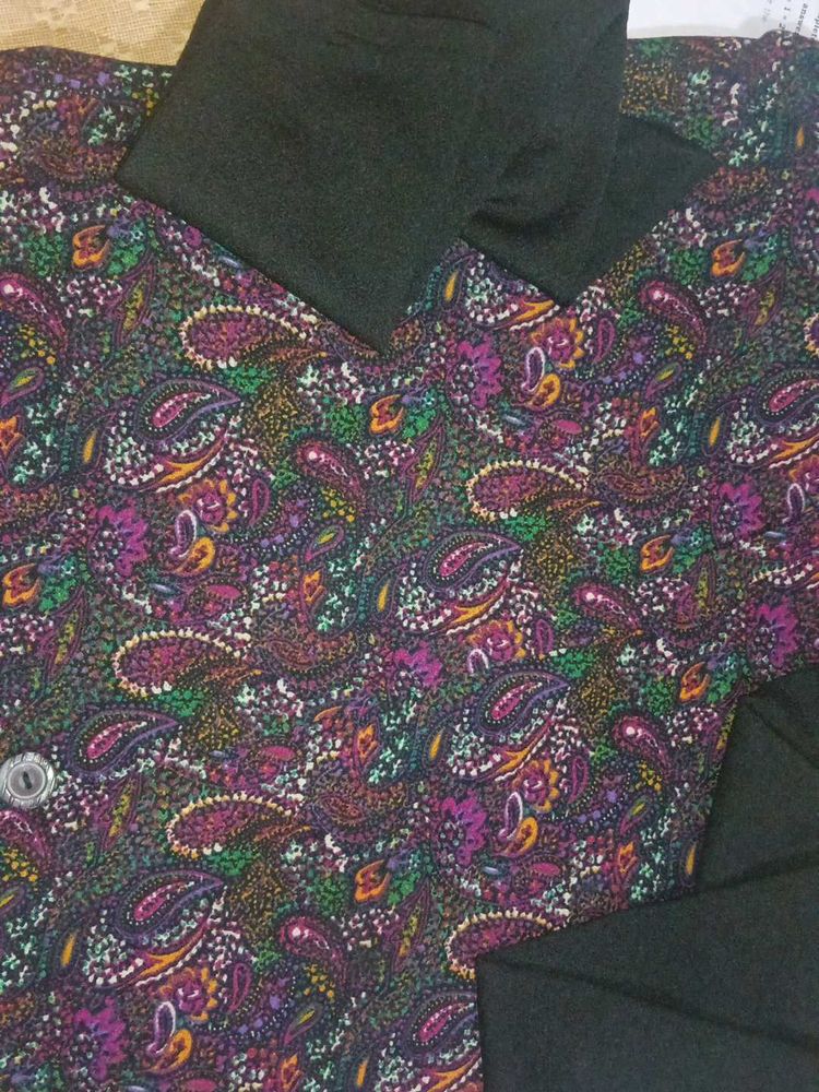 Paisley Print Button-Down Shirt