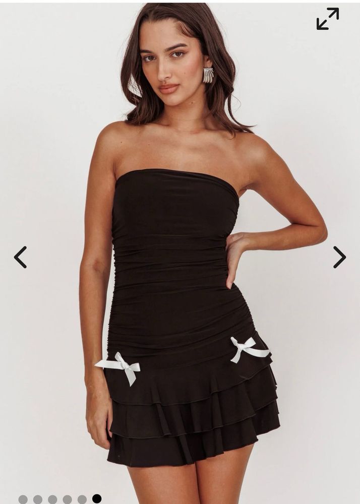 SAVANA BLACK RUFFLE DRESS