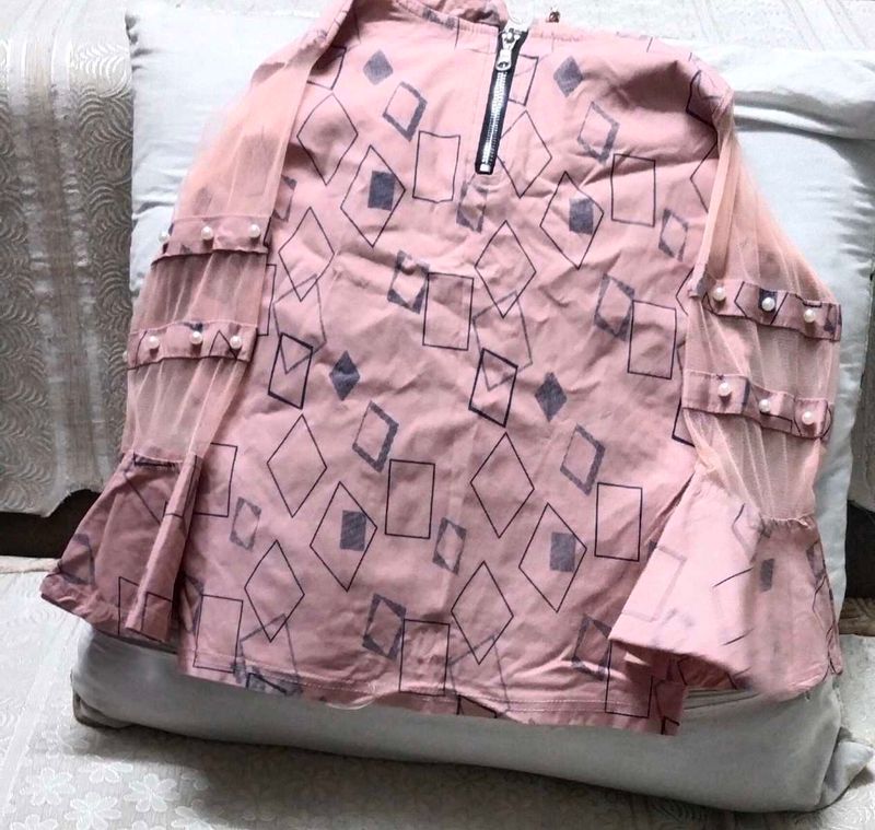 Beautiful Top With Net Sleeves