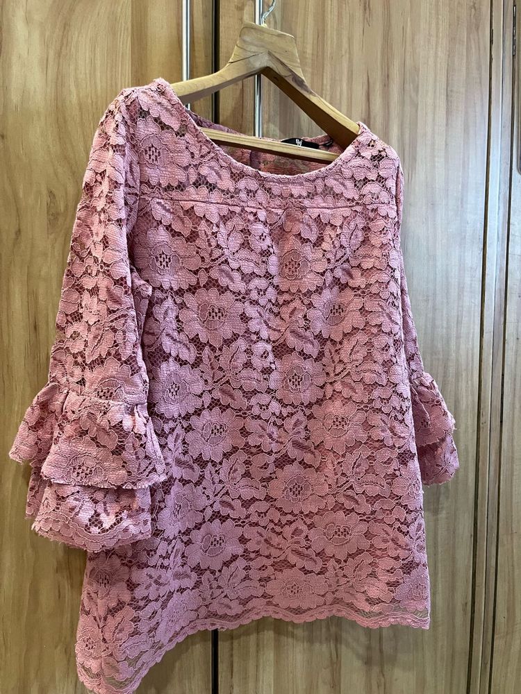 Mauve Lace Top- Size M