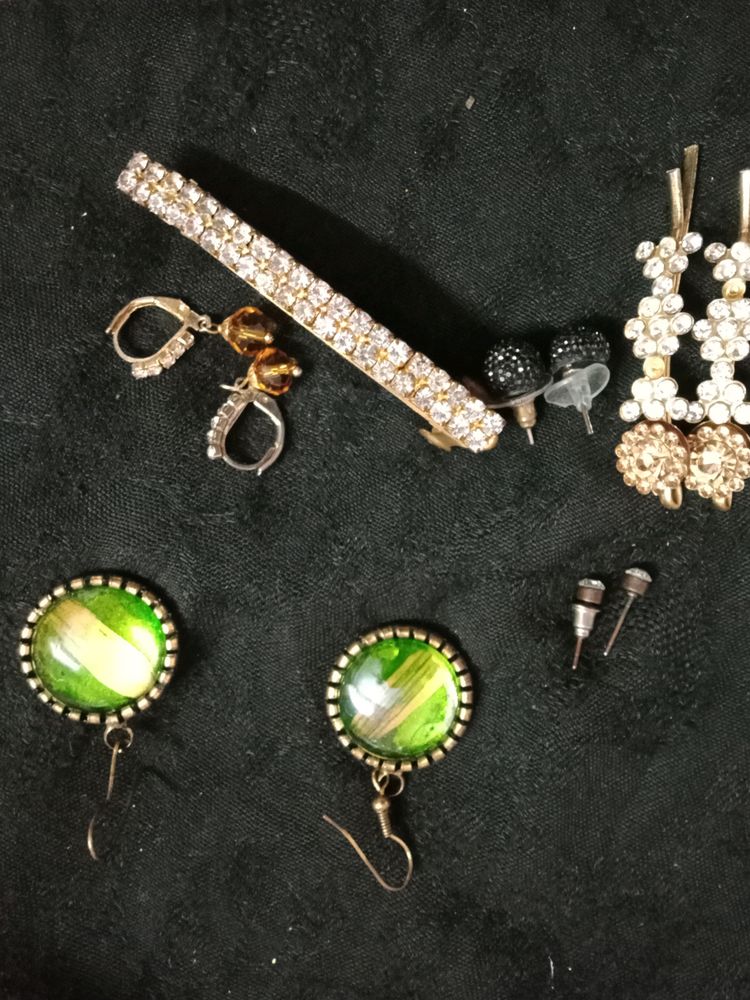 Used Hair Clips And Earrings