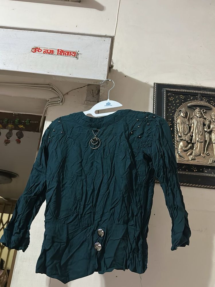 Green Embellished Top