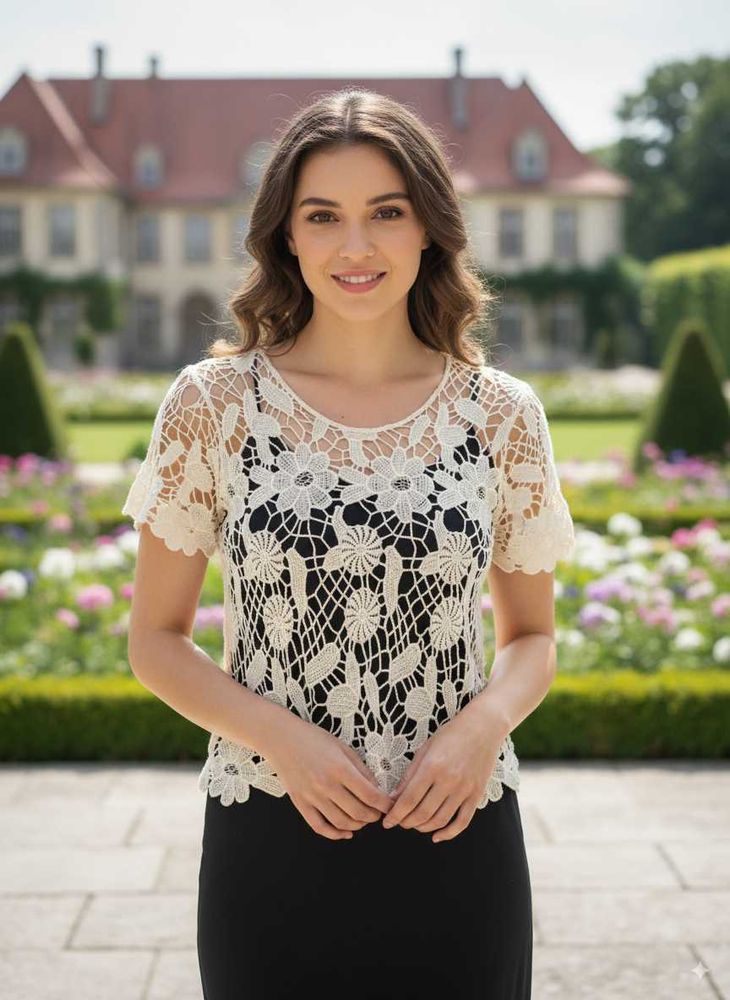 Elegant Crochet Lace Top