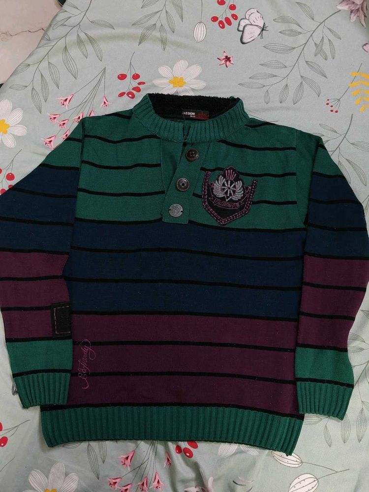 Striped Green &amp; Navy Sweater