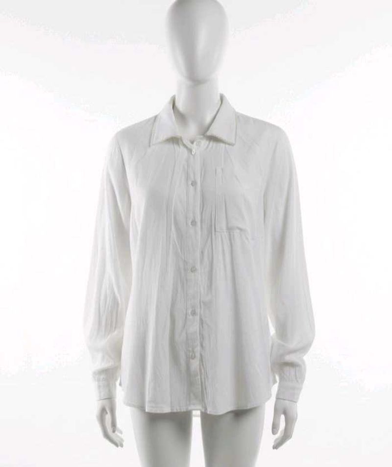 Brand New Elegant White Pearl Collar Shirt | Soft
