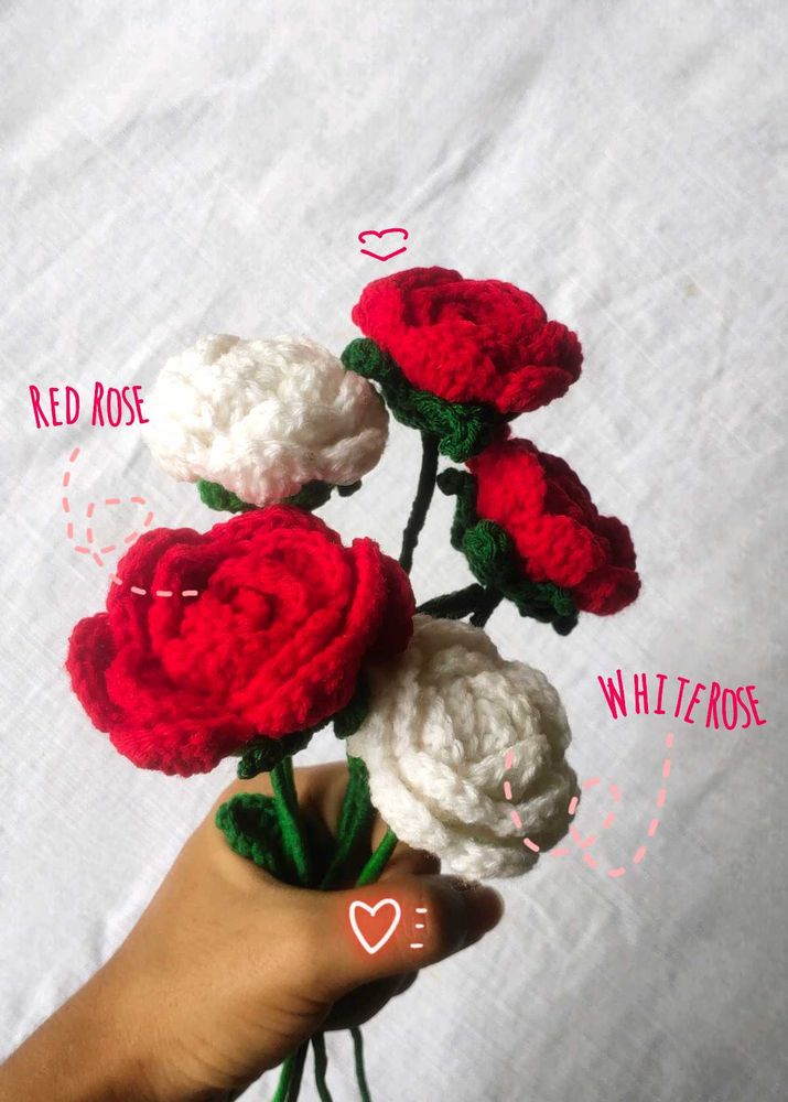 Crochet Red Roses
