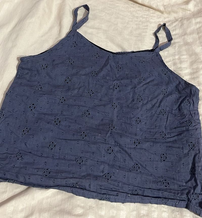 Embrodered Crop Top