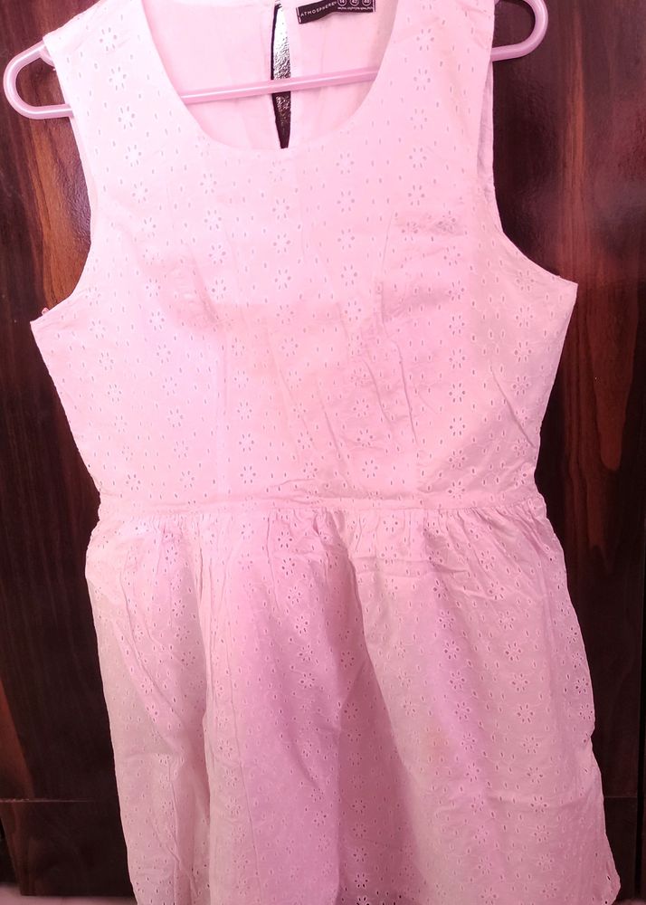 Beautiful Frock With Thread Cut Work