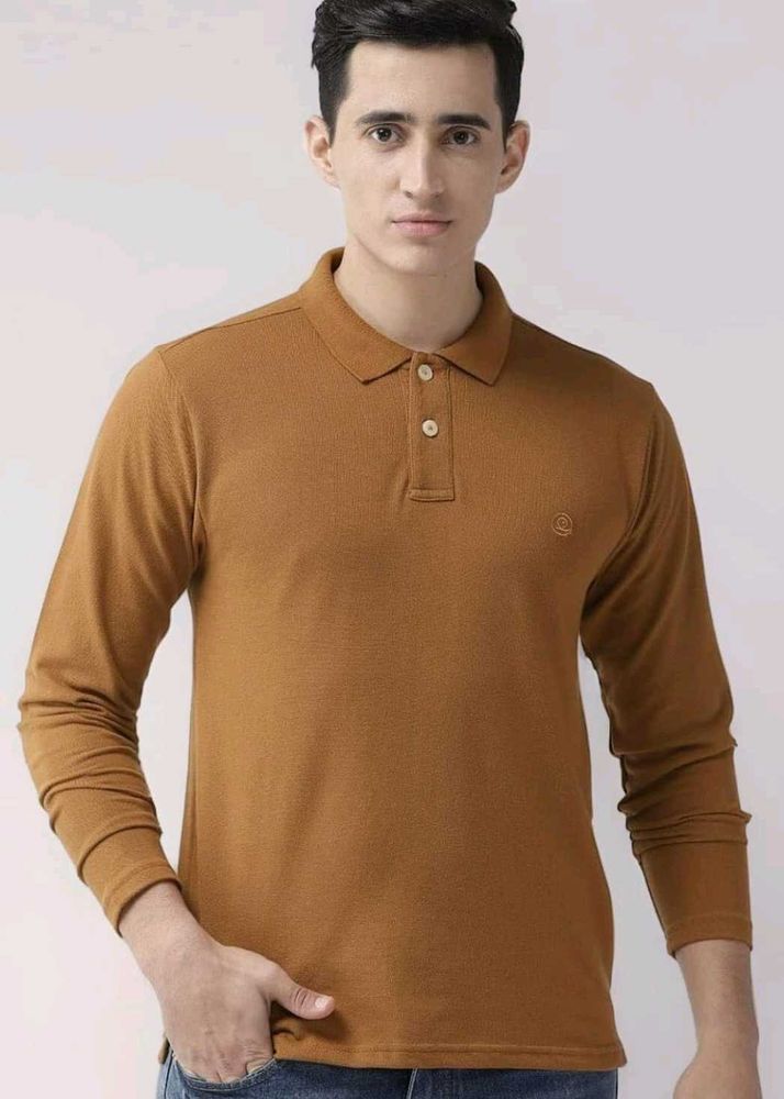 Chkokko Men's Brown Long Sleeve Polo