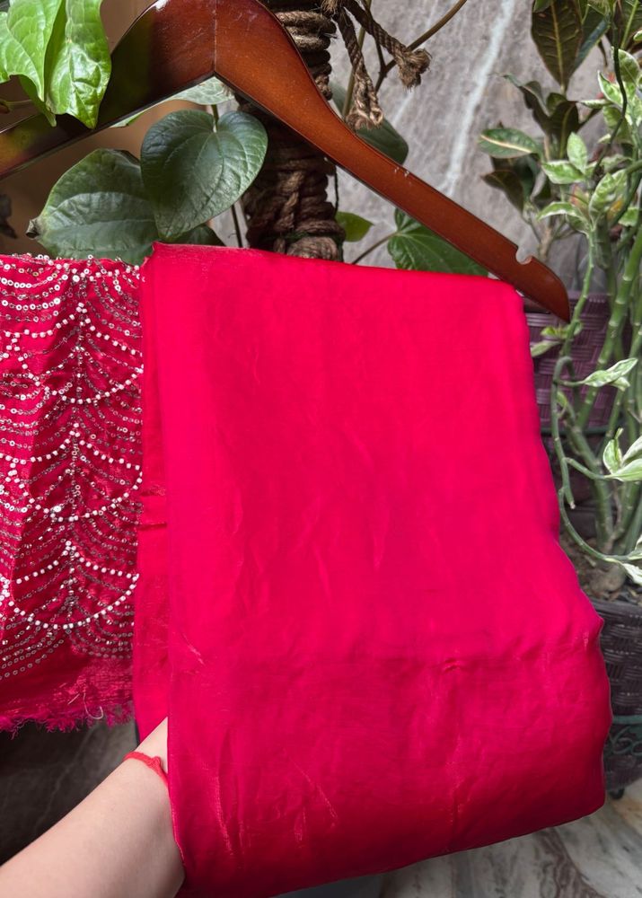 Red  pro premium Embellished Saree