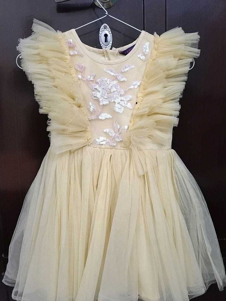 Girls&#39; Elegant Ruffle Sleeve Party Dress