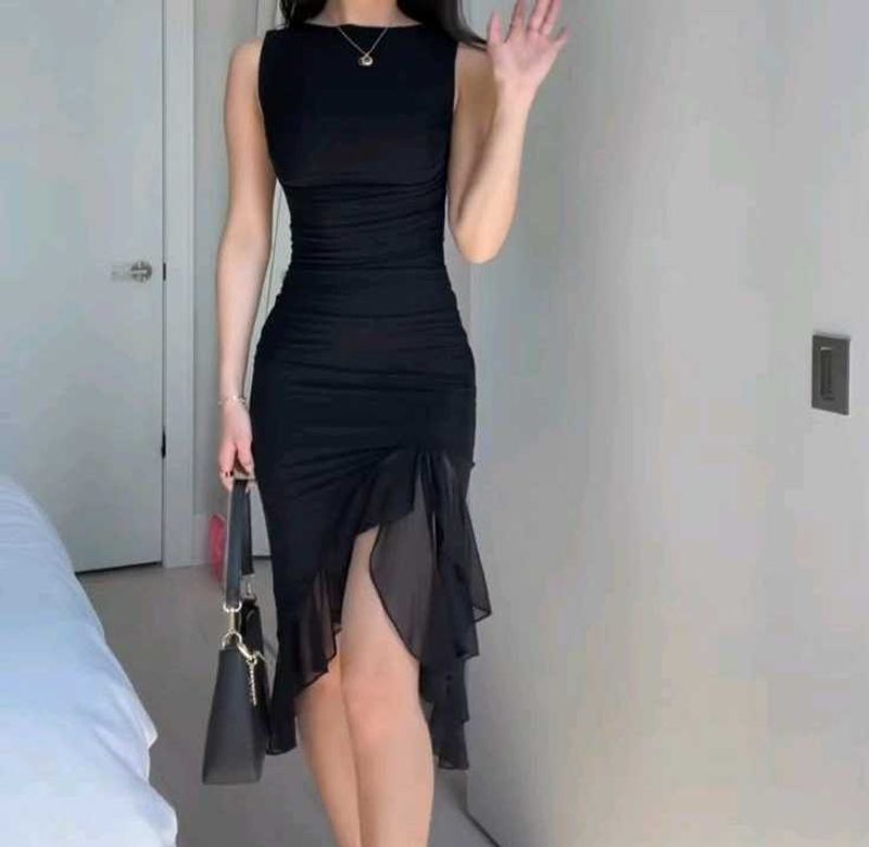 Y2k Assymetrical Ruffle Prom Dress