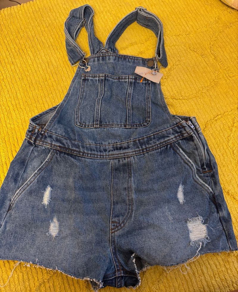 Denim Overalls Shorts