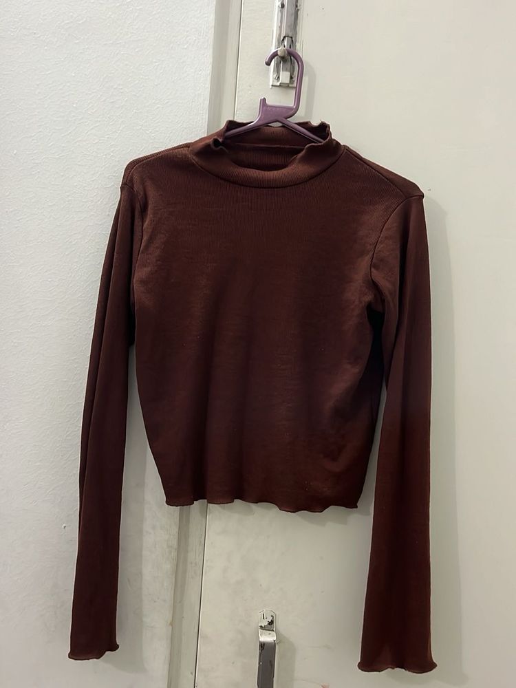 Brown Long Sleeve Top