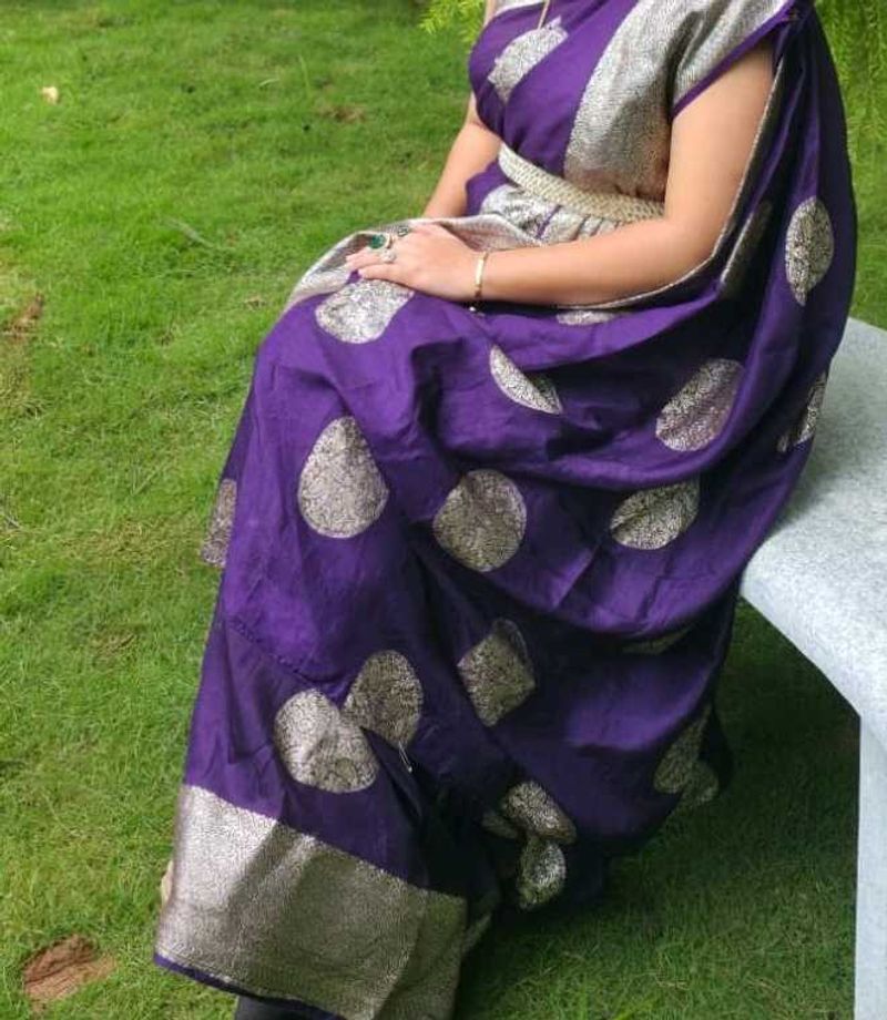Purple Banarasi Silk Saree