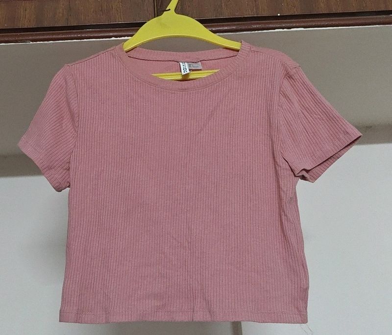 Basic Pink H&amp;M Crop Top