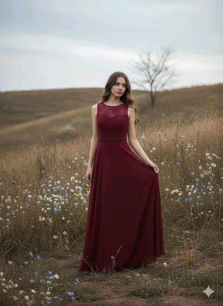 Elegant Maroon Maxi Dress