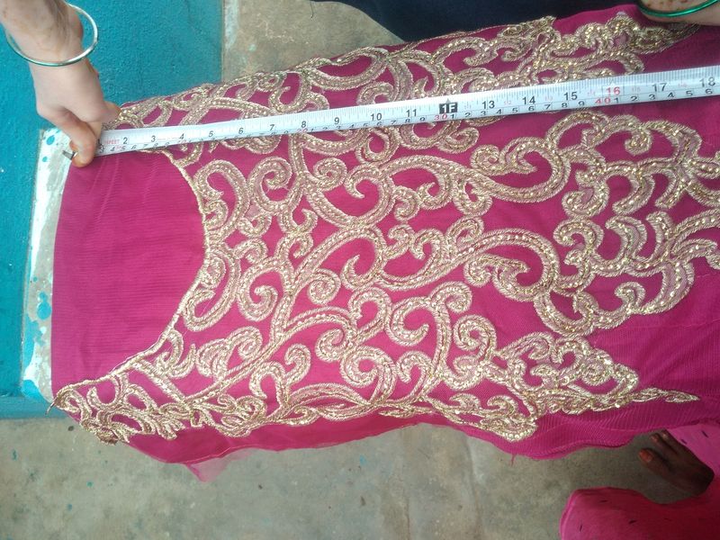 2 Combo Unstiched Net Dress (Pink&amp;Blue)