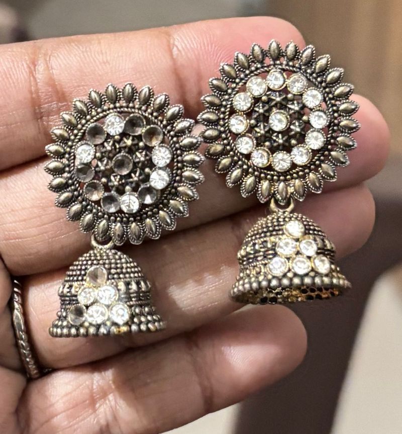 Oxidized Jhumka Earrings