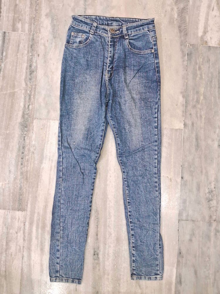 Womens Blue Skinny Jeans