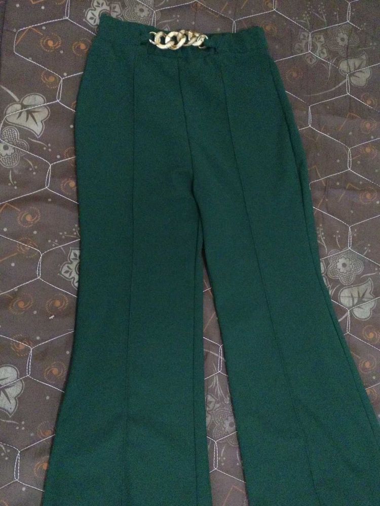Green Flared Pants