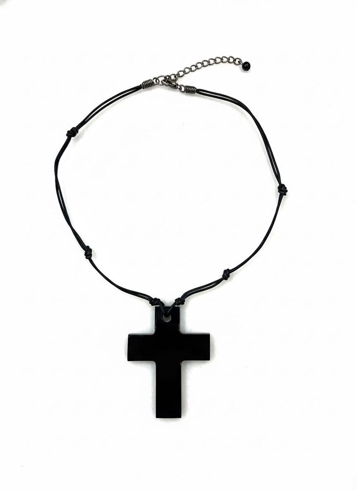 Black Cross Pendant y2k Necklace