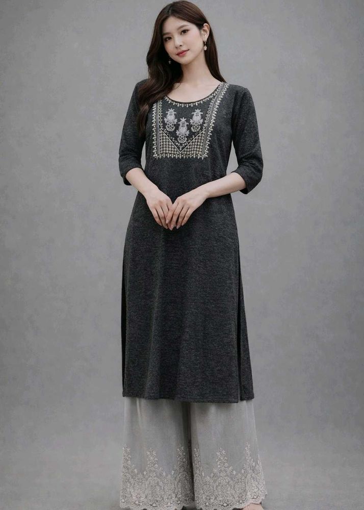 Embroidered Knit woolen kurti