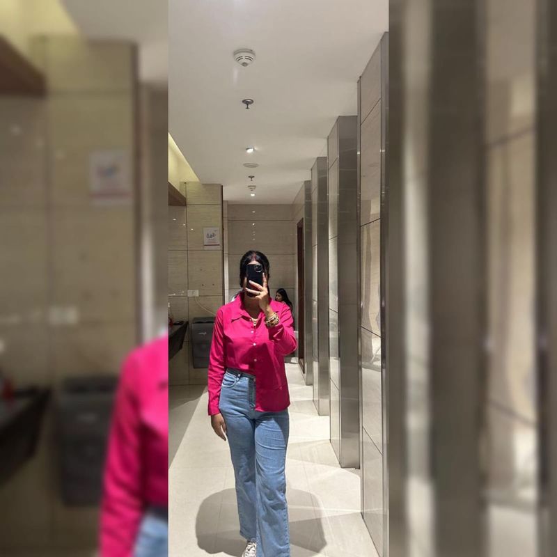 Pink Collared Button-Up Shirt