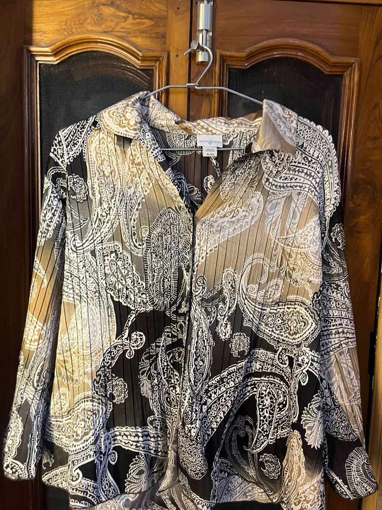 JACLYN SMITH Vintage pailsey Print Shirt