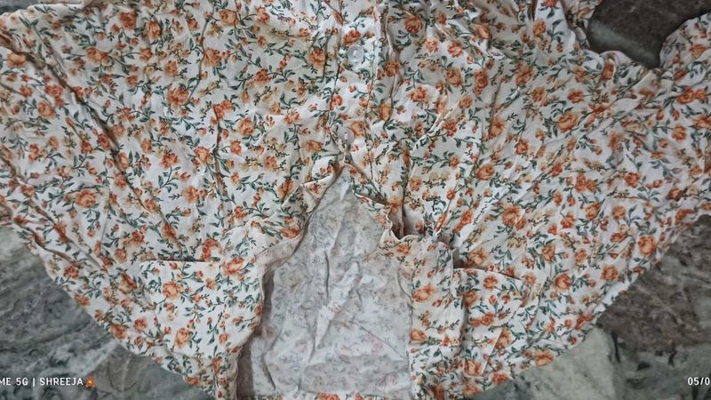 Floral Dress With Bottom Up. Trendy