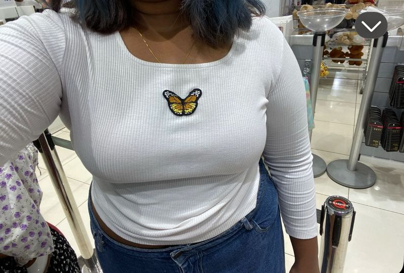 White Mid Length Top
