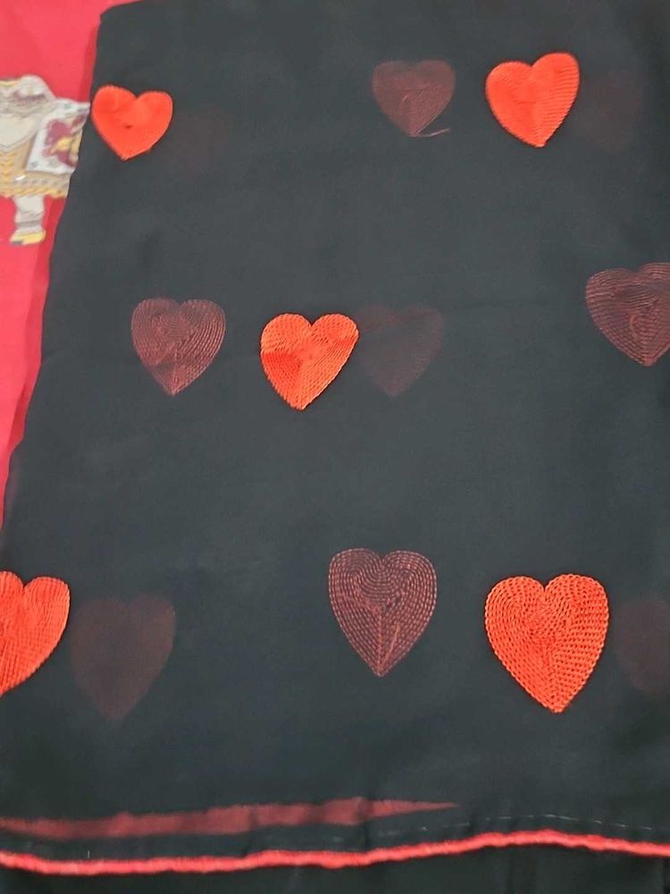 Heart Pattern Saree