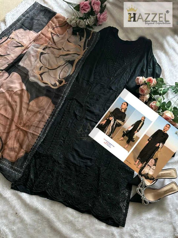 Elegant Black Embroidered Suit