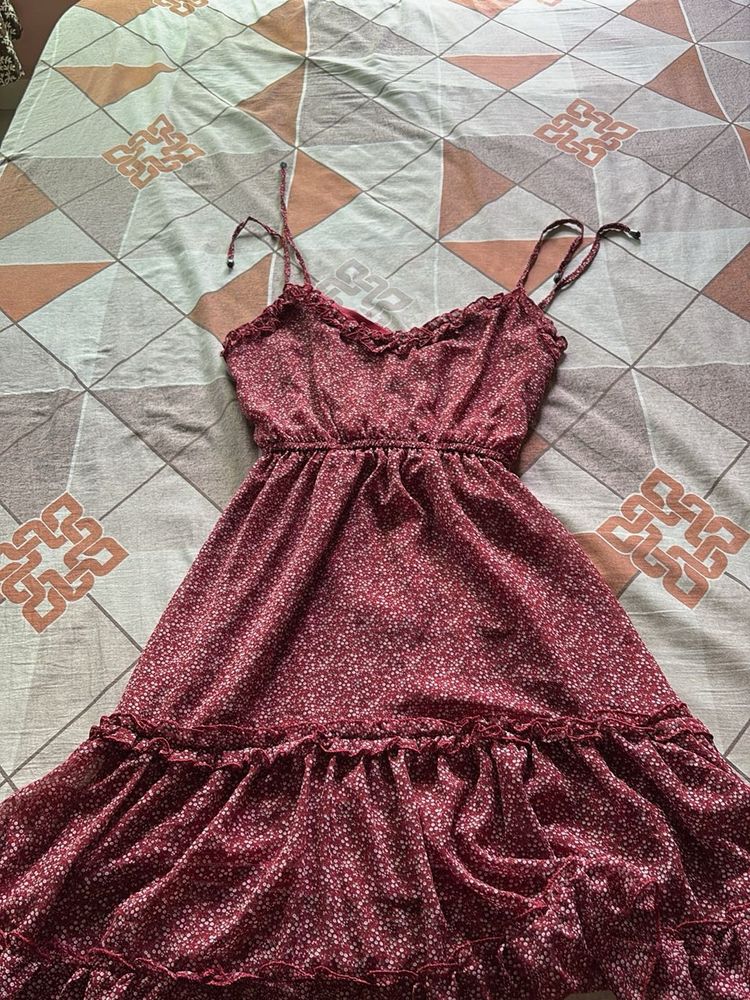 Red Floral Dress| One Piece