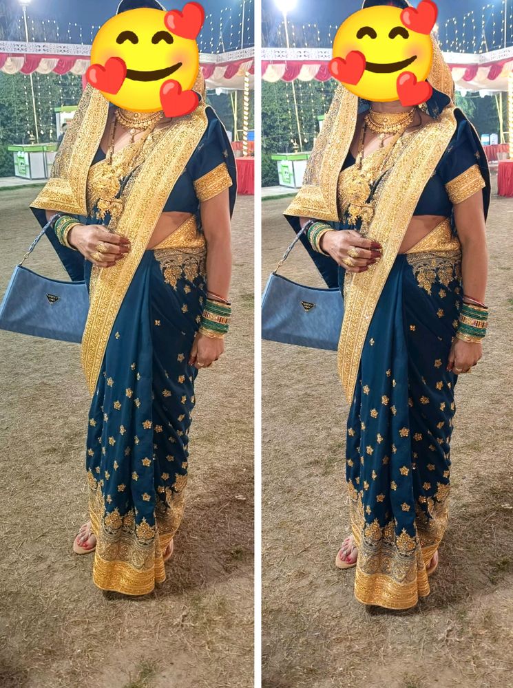 PeacockColour Designer Saree With Blause For Women