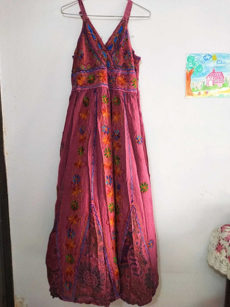 Cottagecore Embroidered Dress