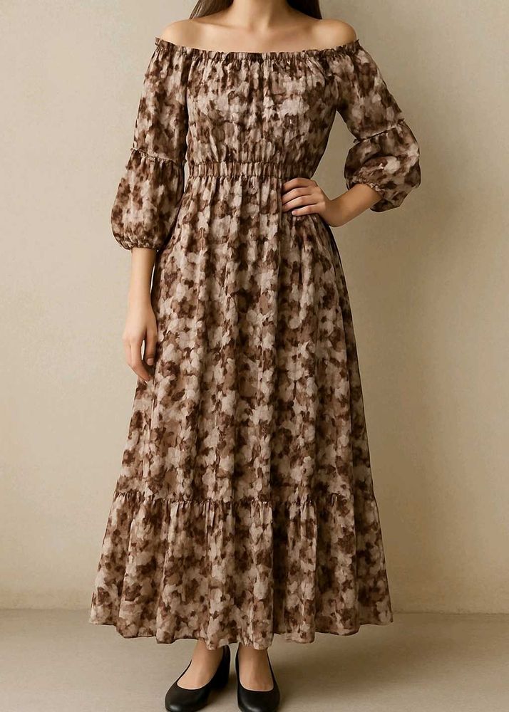 Floral Off-Shoulder Maxi Dress