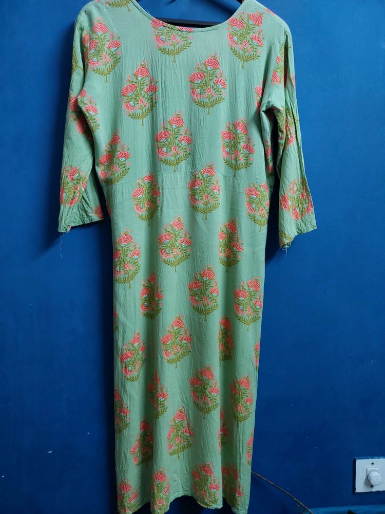 Pista Green Coloured Kurti