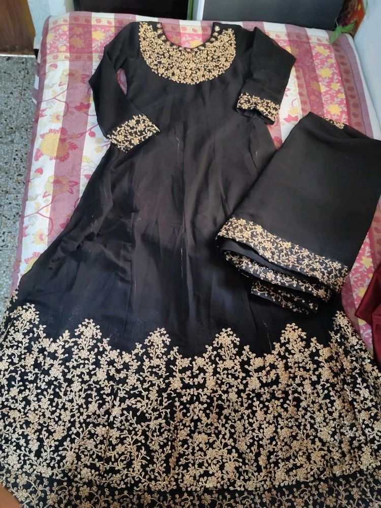 Elegant Black Anarkali Suit