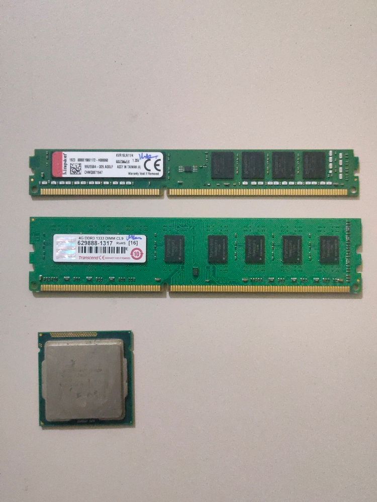 Kingston &amp; Transcend RAM, Intel i3 Processor