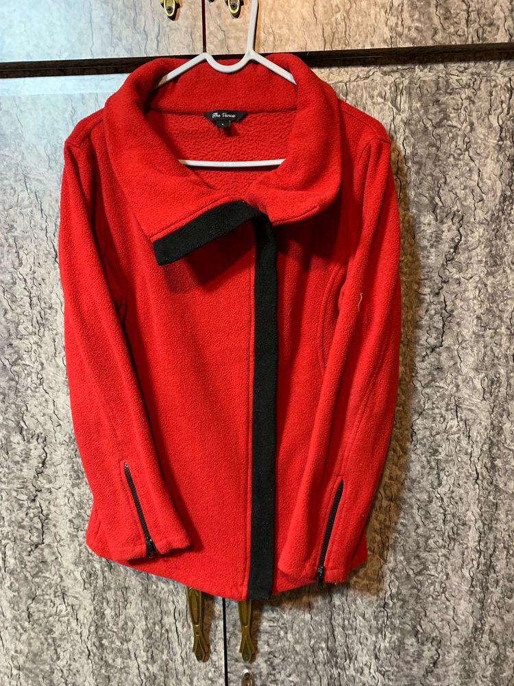 Red Stylish Fleece Jacket