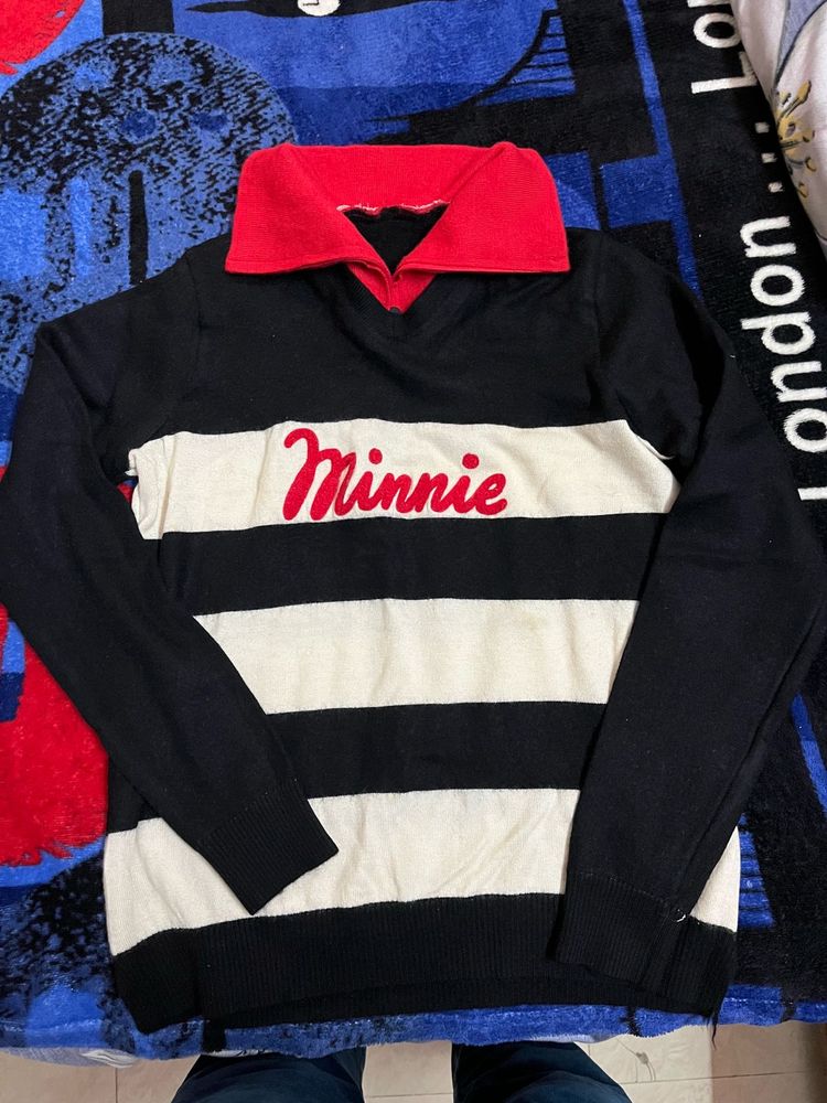 Striped Red Collar Top